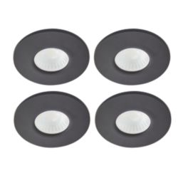 Spa Rhom Fixed  Fire Rated LED Downlights Black 8W 900lm 4 Pack