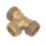 Flomasta  Brass Compression Equal Tees 22mm 2 Pack