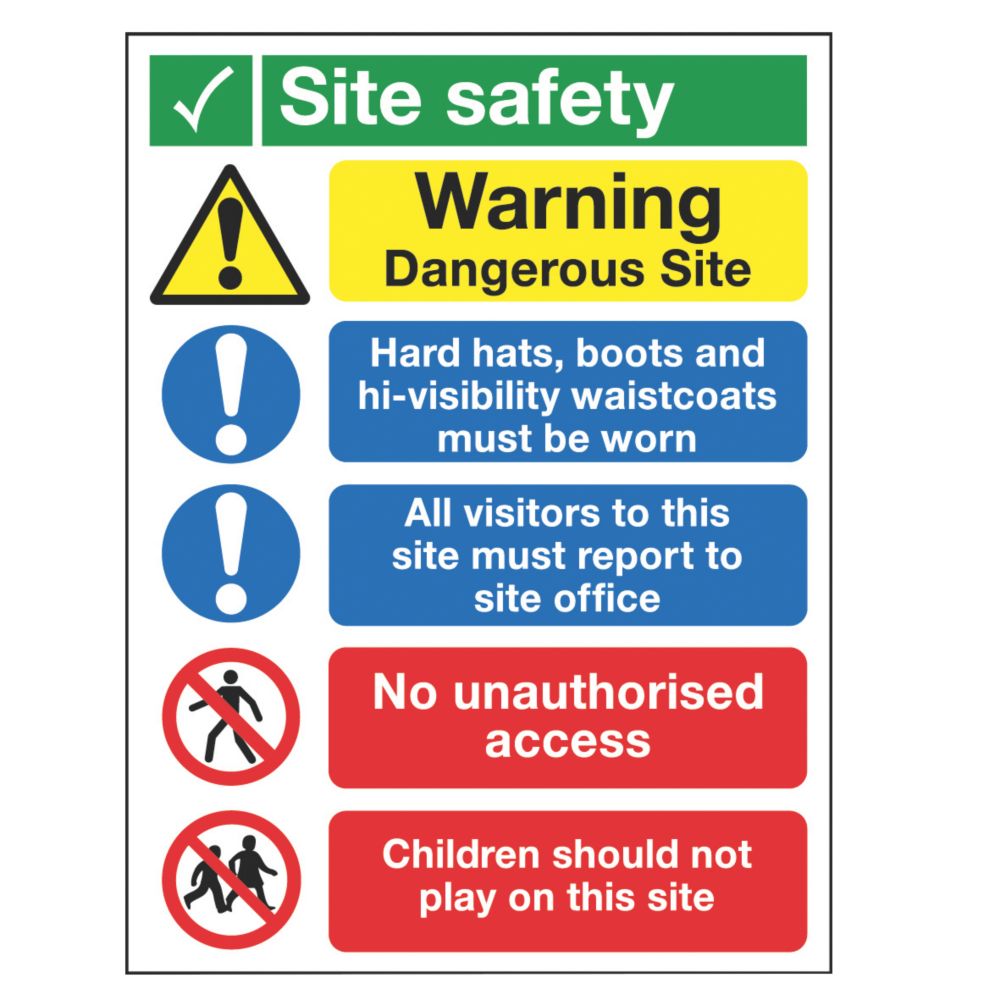 "Site Safety" Signs 400mm x 300mm 25 Pack
