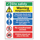 "Site Safety" Signs 400mm x 300mm 25 Pack
