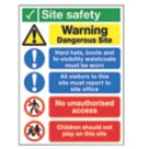 Essentials  "Site Safety" Signs 400mm x 300mm 25 Pack