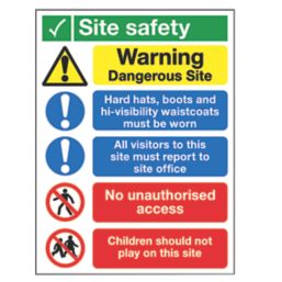 Essentials  "Site Safety" Signs 400mm x 300mm 25 Pack