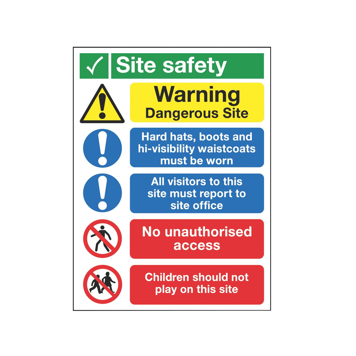 Essentials "Site Safety" Signs 400mm x 300mm 25 Pack (8758T)