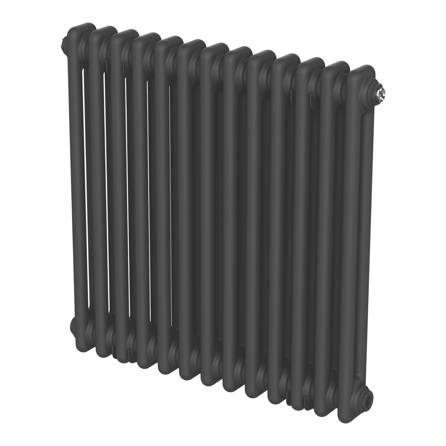 Flomasta 600mm x 605mm 2089BTU Black Square 2 Column Radiator (875CE)