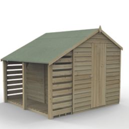 Forest 4Life 6' x 8' (Nominal) Apex Overlap Timber Shed with Lean-To