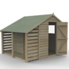 Forest 4Life 6' x 8' (Nominal) Apex Overlap Timber Shed with Lean-To