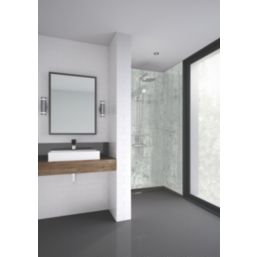 Splashwall Elite Light Stone Bathroom Wall Panel Matt Grey 1210mm x 2420mm x 11mm Screwfix