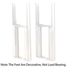 Reina 300mm White 3 Column Radiator Feet 2 Pack