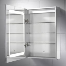 Sensio Belle 1-Door Dual Lit Mirror Cabinet With 810lm LED Light Silver Effect 500mm x 140mm x 700mm
