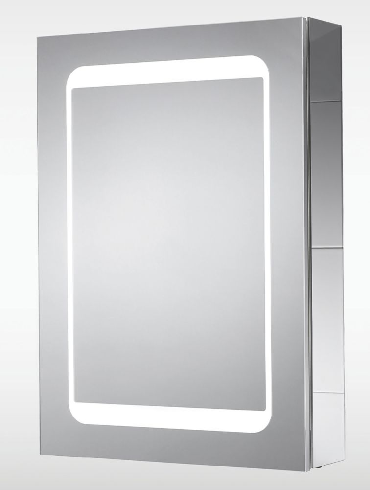 Sensio Belle 1-Door Dual Lit Mirror Cabinet With 810lm LED Light Silver ...