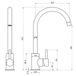Highlife Bathrooms Blackford Mono Mixer Brushed Brass