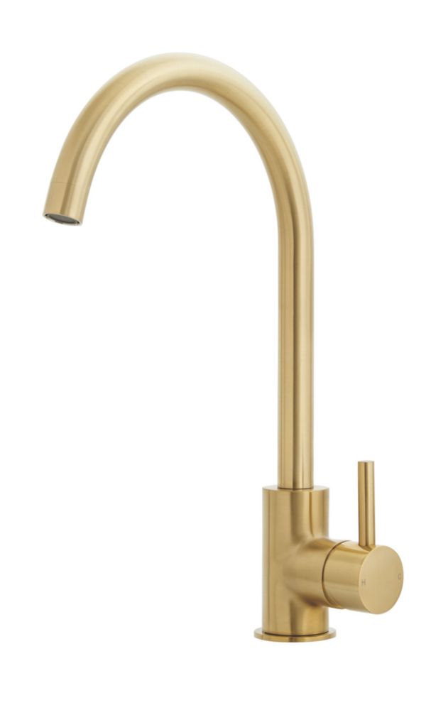 Highlife Bathrooms Blackford Mono Mixer Brushed Brass - Screwfix