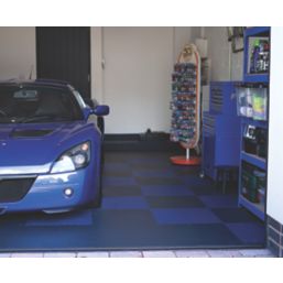 Garage Floor Tile Company X Joint Single Garage Interlocking Floor Tile Pack Blue/Graphite 13m² 57 Pieces