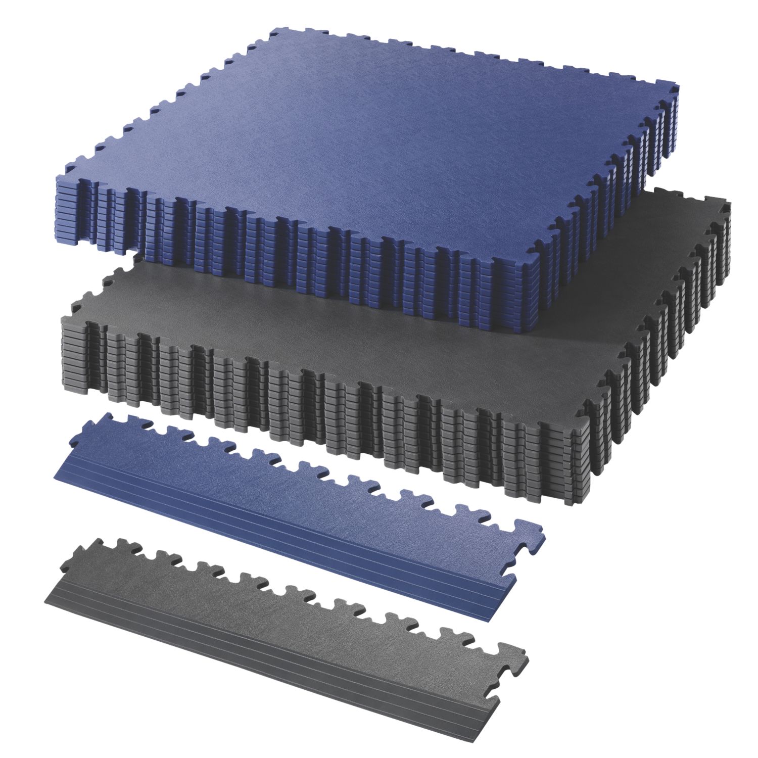Garage Floor Tile Company X Joint Single Garage Interlocking Floor Tile Pack Blue/Graphite 13m² 57 Pieces (875RV)