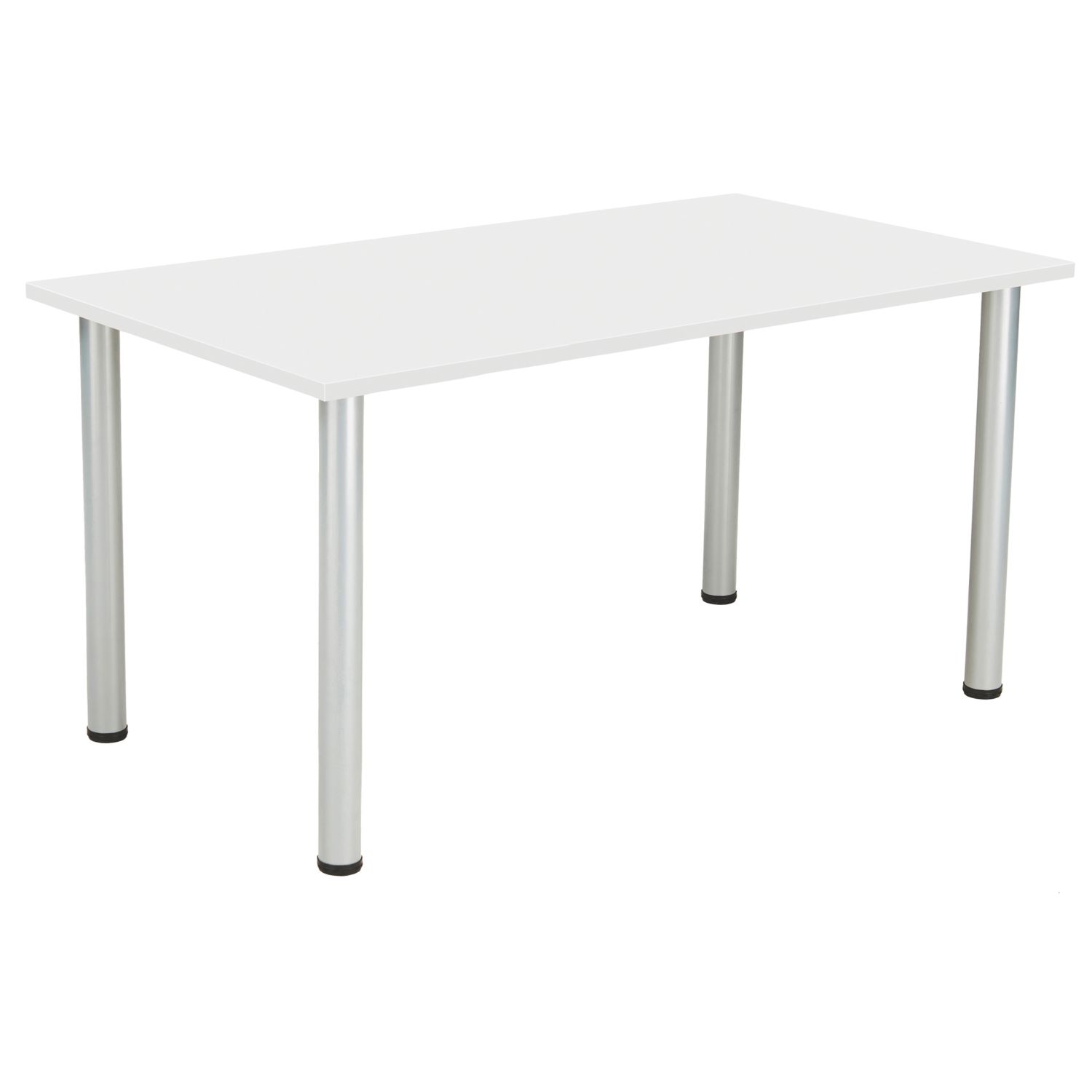 TC Group One Fraction Plus Rectangular Meeting Table White/Silver 1400mm x 800mm (875TT)