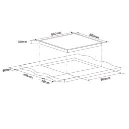 Cooke & Lewis  Induction Hob Black 590mm