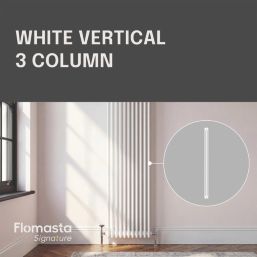 Flomasta 1800mm x 515mm 6215BTU White Vertical 3 Column Radiator