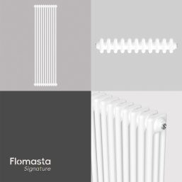 Flomasta 1800mm x 515mm 6215BTU White Vertical 3 Column Radiator