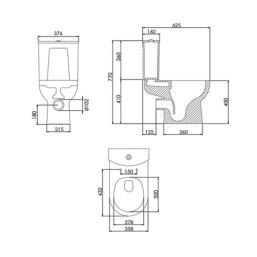 Trade Soft-Close Close-Coupled Rimless Toilet Dual-Flush 6/4Ltr