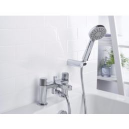 Bristan Liso Chrome 134mm Deck Mounted Dual Control Manual Shower Mixer Tap