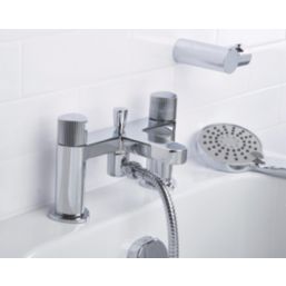 Bristan Liso Chrome 134mm Deck Mounted Dual Control Manual Shower Mixer Tap