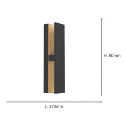 Eglo Costorio Outdoor LED Wall Light Black & Brown 11.7W 1500lm