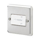 MK Albany Plus 10A 1-Gang 3-Pole Fan Isolator Switch Brushed Stainless Steel  with White Inserts