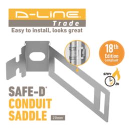 D-Line Fire Rated Conduit Saddles 20mm  20 Pack