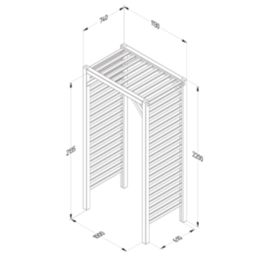 Forest Slatted 3' 6" x 7' (Nominal) Timber Arch