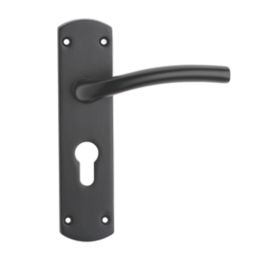Designer Levers Goodrich Fire Rated Lever Euro Lock Door Handle Pair Matt Black