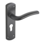 Designer Levers Goodrich Fire Rated Lever Euro Lock Door Handle Pair Matt Black