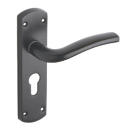 Designer Levers Goodrich Fire Rated Lever Euro Lock Door Handle Pair Matt Black
