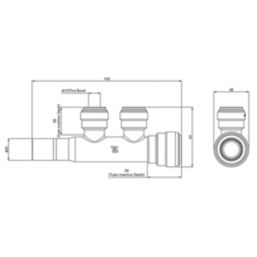 Flomasta  Plastic Push-Fit Reducing 2 Port Manifold 22mm x 15mm