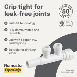 Flomasta  Plastic Push-Fit Reducing 2 Port Manifold 22mm x 15mm