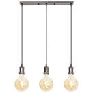 4lite WiZ Connected LED 3-Way Bar Smart Pendant Light Blackened Silver 6.5W 720lm