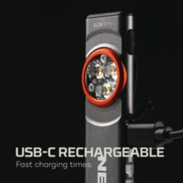 Nebo Slim Mini Rechargeable LED Torch Storm Grey 250lm