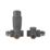 Towelrads  15mm x 1/2" Anthracite Angled Modern Thermostatic Radiator Valve & Lockshield