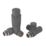 Towelrads  15mm x 1/2" Anthracite Angled Modern Thermostatic Radiator Valve & Lockshield