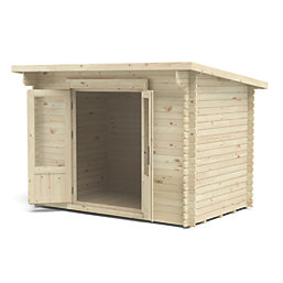 Forest Harwood 10' x 6' 6" (Nominal) Pent Timber Log Cabin