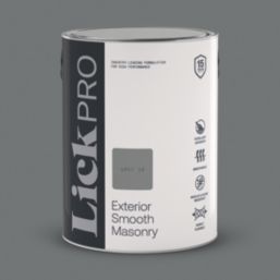 LickPro 5Ltr Smooth Grey 10  Masonry Paint