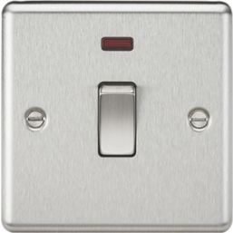 Knightsbridge  20A 1-Gang DP Control Switch Brushed Chrome with LED