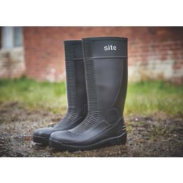 Site Trench Size 12  Black Steel Toe Cap Safety Wellies