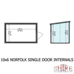 Shire Norfolk 10' x 6' (Nominal) Pent Tongue & Groove Timber Workshop