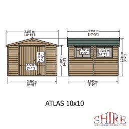 Shire Atlas 10' x 10' (Nominal) Apex Shiplap T&G Timber Workshop