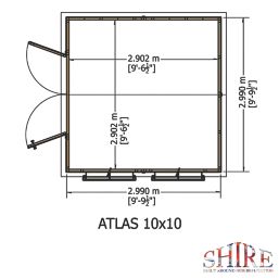 Shire Atlas 10' x 10' (Nominal) Apex Shiplap T&G Timber Workshop