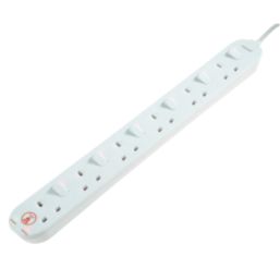 Masterplug 13A 6-Gang Switched Surge-Protected Extension Lead  1m