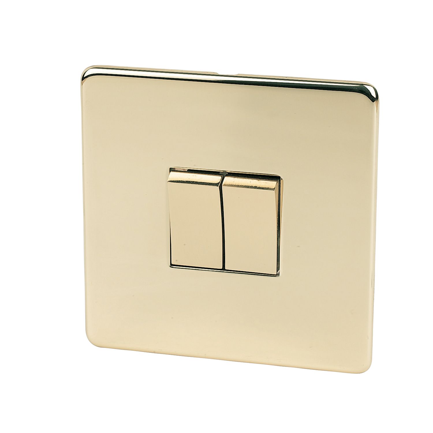 Crabtree Platinum 10AX 2-Gang 2-Way Light Switch Polished Brass (87782)