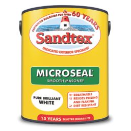 Sandtex Ultra Smooth Masonry Paint Pure Brilliant White 5Ltr