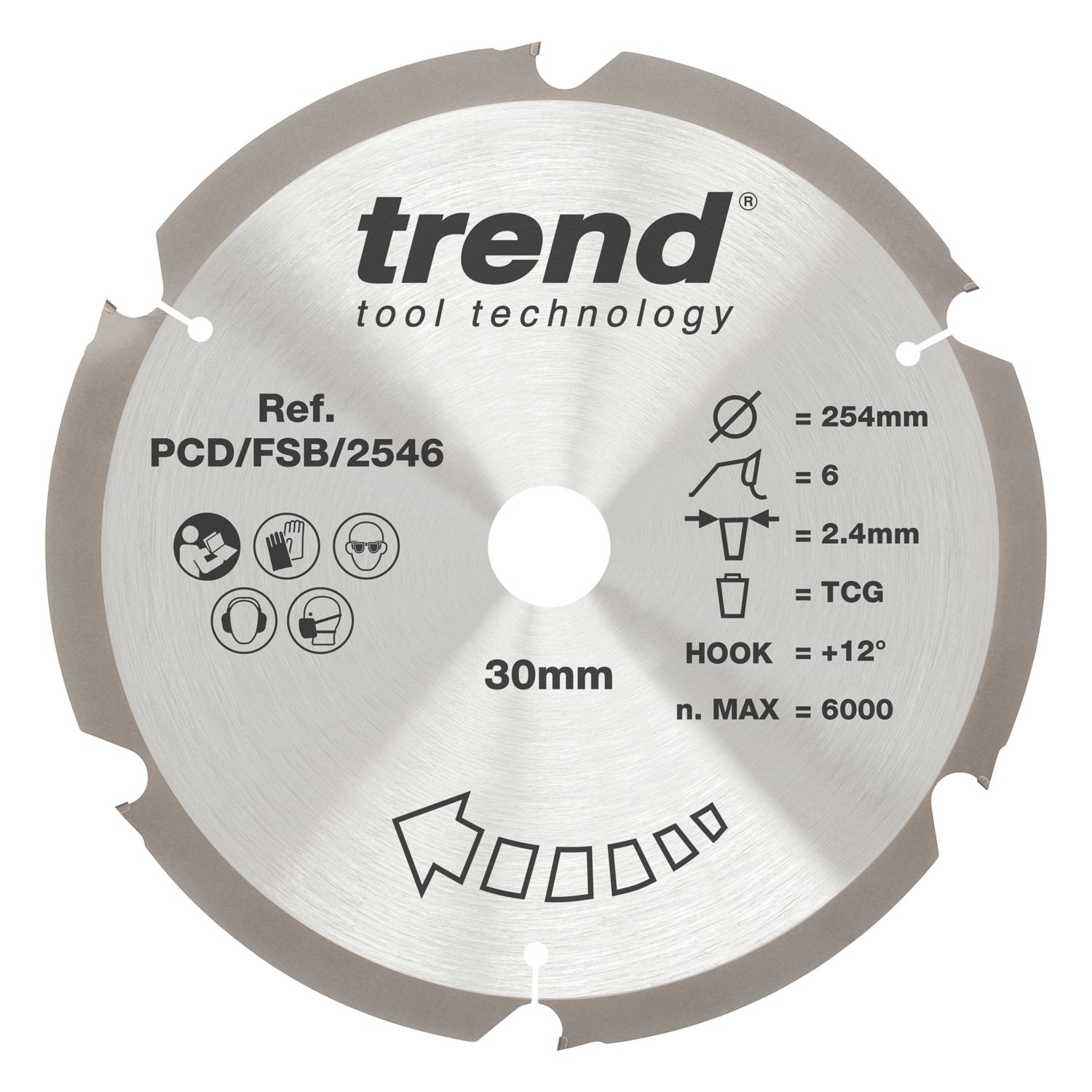 Trend PCD/FSB/2546 Multi-Material Circular Saw Blade 254mm x 30mm 6T (877EC)