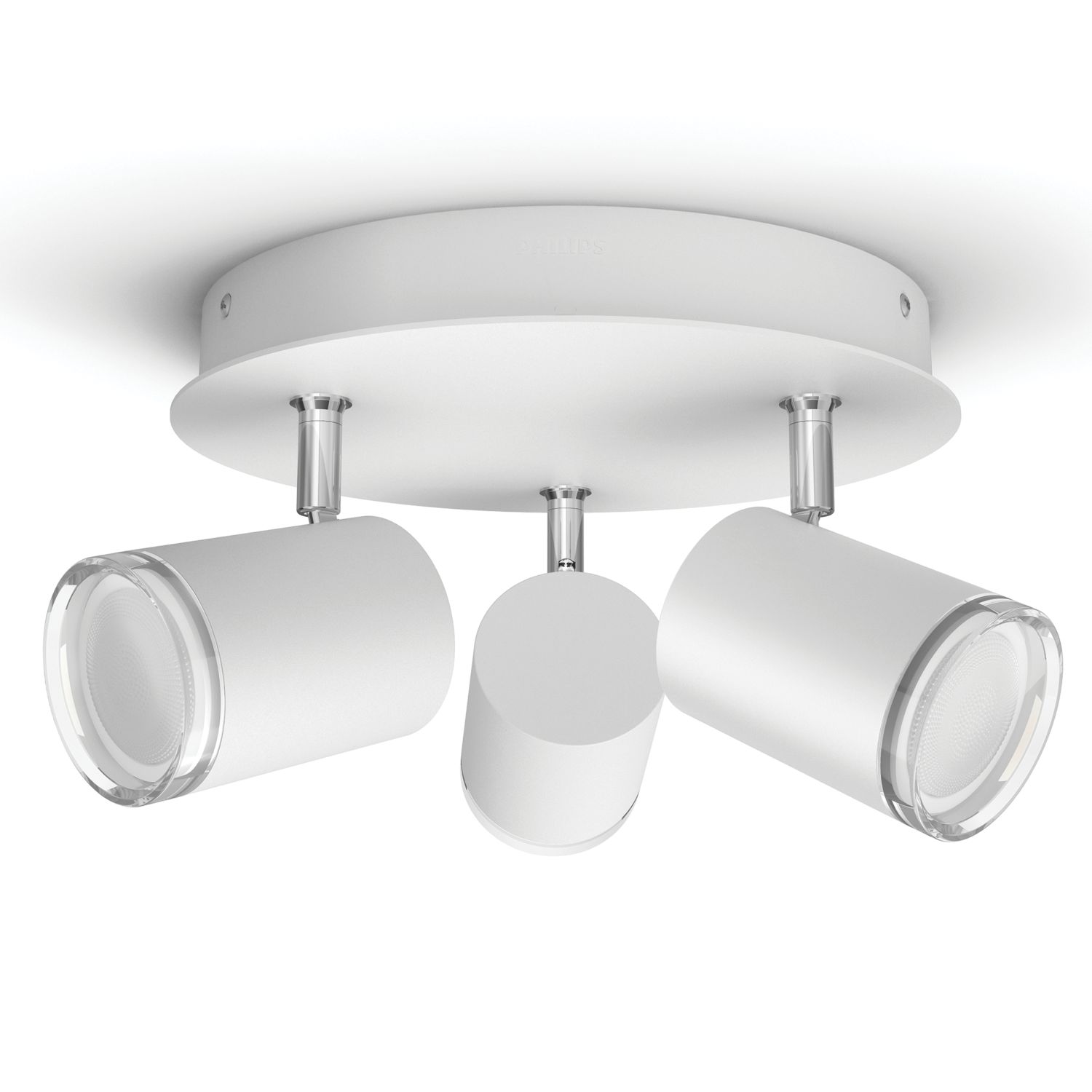Philips Hue Ambiance Adore LED Round 3-Light Smart Triple Bathroom Spotlight White 5W 350lm (877JE)